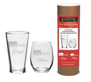 Image of UTMB Mom and Dad Custom Glass Set - Wine & Pint